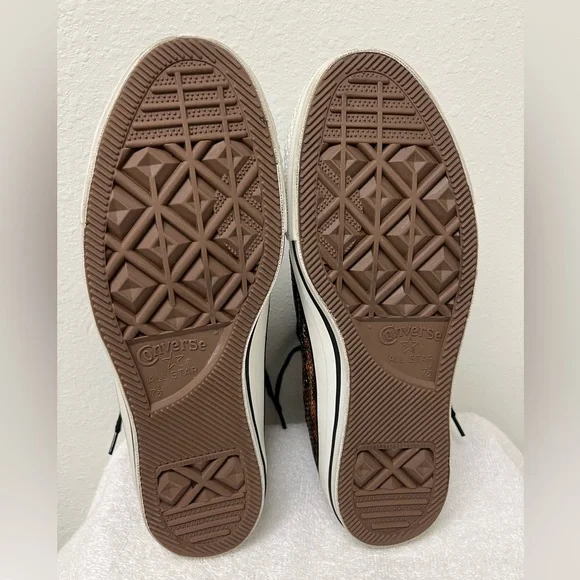 Converse All Star High-Top Sequin Tiger Print Sneakers - Black & Brown Men’s 7.5 - Picture 6 of 7